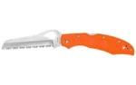 SPYDERCO BYRD CARA CARA 2 LTWT ORN open knife, right side, orange handle and serrated blade
