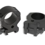 Burris XTR Xtreme Tactical Rings, two black rings shown from front and rear angles