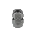 TRUE PREC COBRA COMP black cylindrical compensator, upright angled view with side ports