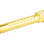 TRUE PREC HELLCAT PRO BBL gold-colored barrel, angled side view with threaded muzzle