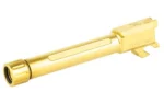 TRUE PREC HELLCAT PRO BBL gold-colored barrel, angled side view with threaded muzzle