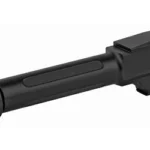 TRUE PREC barrel for G43, black side view with threaded muzzle and thread protector