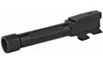 TRUE PREC barrel for G43, black side view with threaded muzzle and thread protector