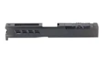 TRUE Precision RXM slide black side view with top optic cut and angled front serrations