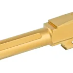 TRUE PREC BBL FOR G43 GLD gold barrel, angled front view with fluted section