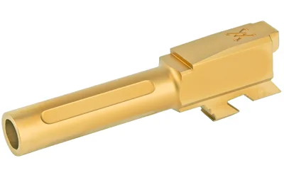 TRUE PREC BBL FOR G43 GLD gold barrel, angled front view with fluted section