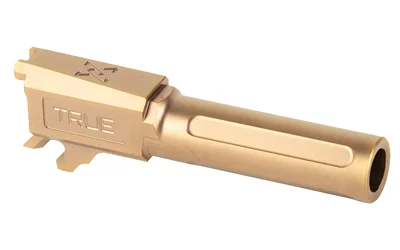 TRUE PREC P365 BBL 9MM CPR copper-coloured barrel, angled side view with fluted section