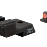 TRIJICON HD NS COLT 1911 ORG FRONT black sight set, angled view with orange front dot