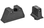 Trijicon night sight set for Glock 20, black front and rear sights in angled view
