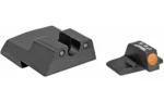 TRIJICON NS H&K P30/45C HD SET ORG black sight set, angled view with orange front outline