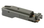 TRUE PRECISION TP/22 BOLT 10/22 BLK black bolt assembly, angled side and top view with gold-toned end