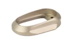 TRUE PREC MAGWELL FOR P365 FUSE FDE tan magwell, angled top view with rounded rectangular opening
