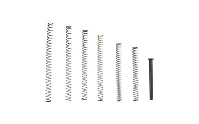 primary-11532 TRUE PREC RECOIL KIT FOR G19 G1-3, six silver springs and black guide rod laid out