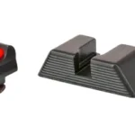 TRIJICON FIBER SIGHT FOR GLK 17/19, black front and rear sights with red fiber insert