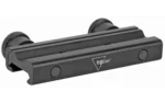 TRIJICON Flat Top Adapter black, angled side view with rail, mounting knobs and logo