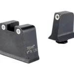 Trijicon suppressor night sights for Glock 42, black front and rear set with white dots