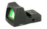 TRIJICON RMR TYPE 2 3.25 MOA BLK black reflex sight, front-left view with green-tinted lens