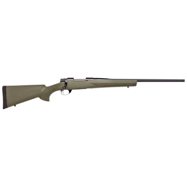 Legacy Sports International Howa M1500 Rifle shown from left side with olive stock and black barrel