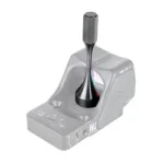TRIJICON SRO/RMR HD BATTERY CAP TOOL black tool shown upright in a silver optic