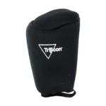 TRIJICON MRO SCOPECOAT black fitted cover, angled front view with white Trijicon logo