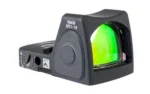 TRIJICON DUAL DEFENSE M17/18 B&T BLK black reflex sight, left-side view with green-tinted lens