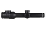 TRIJICON ACCUPOINT 1-8X24 SFP RD BAC black scope, left side view with adjustment turrets