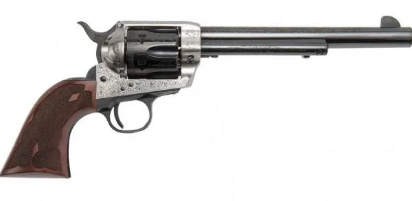 Cimarron Fac FRONTIER 7.5 Inch 45LC OLD SILVER FRAME LSR ENG