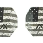 AXIL MX CSTM+ PLT D50 Freedom gray flag-pattern ear cup plates, front view