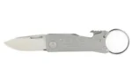 SOG KEYTON SATIN 1.8 silver folding keychain knife with open blade and round key ring