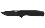 SOG TERMINUS XR 2.95" BLACK open black folding knife, right-side view with black blade and handle