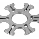 RUGER SPR REDHAWK MOON CLIP, silver top view with six rounded cutouts