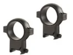 Burris Steel Signature Zee Ring Pairs, two matte black scope rings in angled view