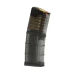 LANCER L5AWM GEN2 223REM 15RD SMOKE, angled side view of translucent smoke magazine