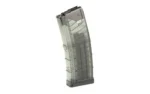 LANCER L5AWM GEN2, smoke translucent angled side view with curved textured body