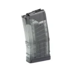 LANCER L5AWM translucent smoke magazine, angled side view with black top and base