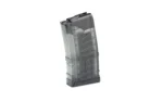 LANCER L5AWM translucent smoke magazine, angled side view with black top and base