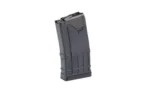 LANCER L5AWM opaque black magazine, angled side view with textured body