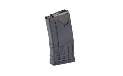 LANCER L5AWM opaque black magazine, angled side view with textured body