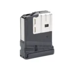 Lancer L7AWM Gen2 magazine, opaque black angled view with silver feed lips