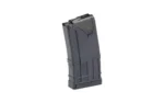 LANCER L5AWM 223REM opaque black short magazine, angled side view with textured panel