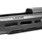 LANCER SIG MPX carbon fiber handguard, black right-side view with elongated slots and top rail