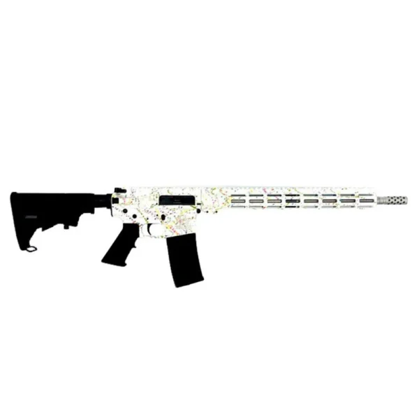 10 Ring Great Lakes AR-15 "Saved By the Splatter" Rifle .223 Wylde 30rd Magazine 16" Barrel White/Stainless Steel