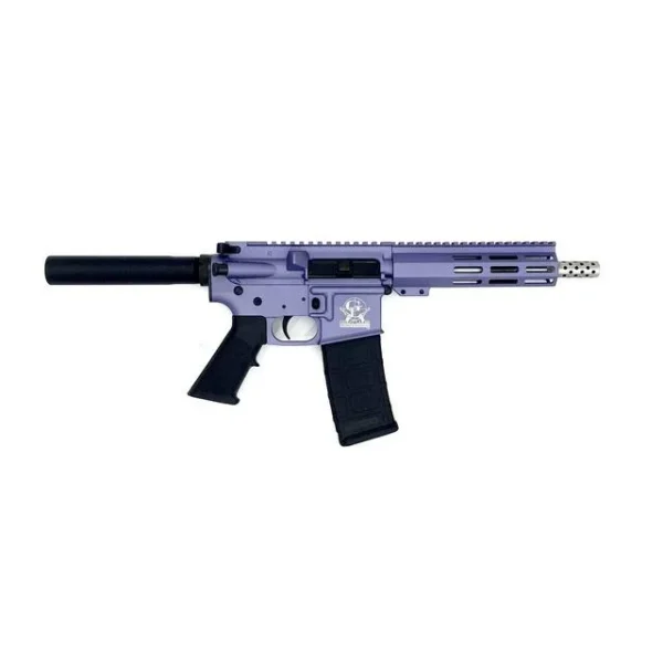 10 Ring Great Lakes AR-15 Handgun .223 Wylde 30rd Magazine 7.5" Stainless Barrel Wild Orchid Finish
