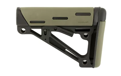 HOGUE AR15 STK MIL-SPEC rubber stock in olive drab and black, left-side view