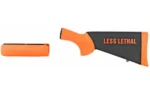 Hogue Stock Rem 870 Less Lethal Orange, black and orange buttstock and fore-end