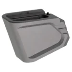 Tyrant Mag Extension for Glock 19/23, angled top view of gray extension with black insert