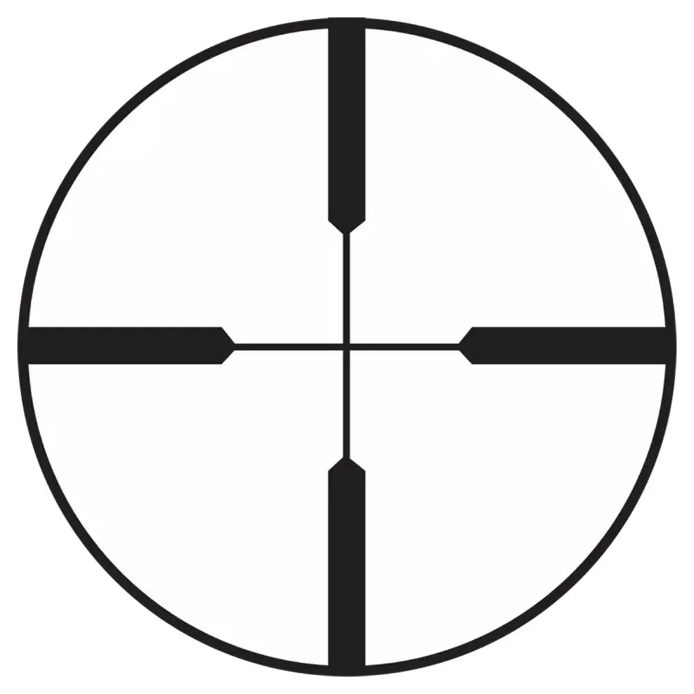 primary-124 Burris Scout Rifle Scope Heavy Plex reticle view with thick black outer posts and fine crosshairs