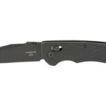 Hogue Deka Manual Folder Knife, black right-side view with open clip point blade and pocket clip