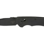 HOGUE DEKA 3.25 WHRNCLF BLK PLY BLK, open knife right-side view with black handle and blade