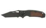 HOGUE SIG K320 CLAS 3.5 TB BLK WAL, open knife right-side view with black blade and walnut inlay